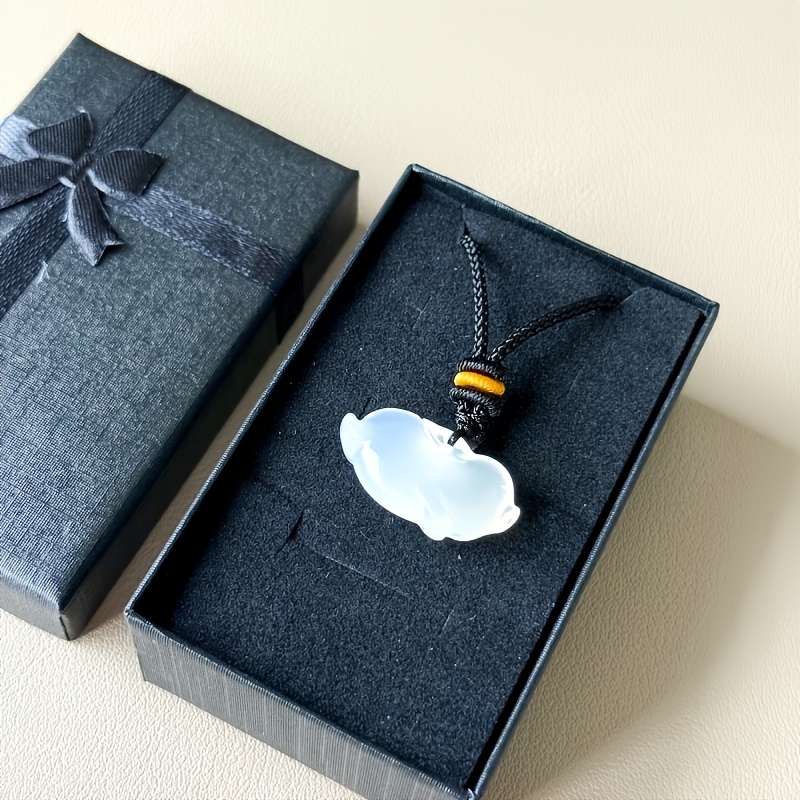 Natural White Agate Little Flying Pig Hand-Carved Pendant